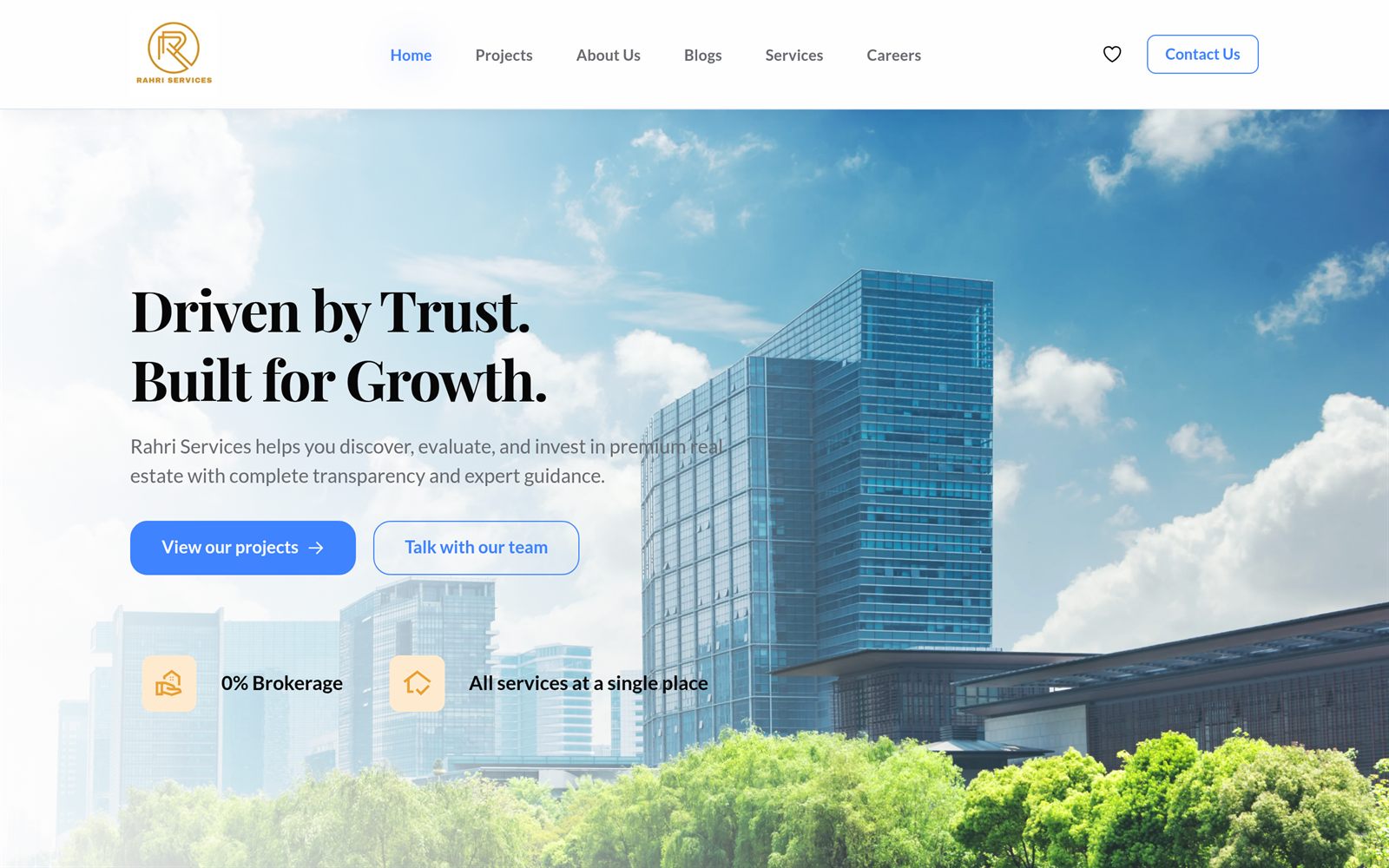 The Rahri Services website we built